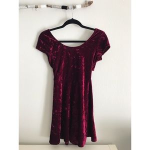 Crushed Red Velvet  Dress